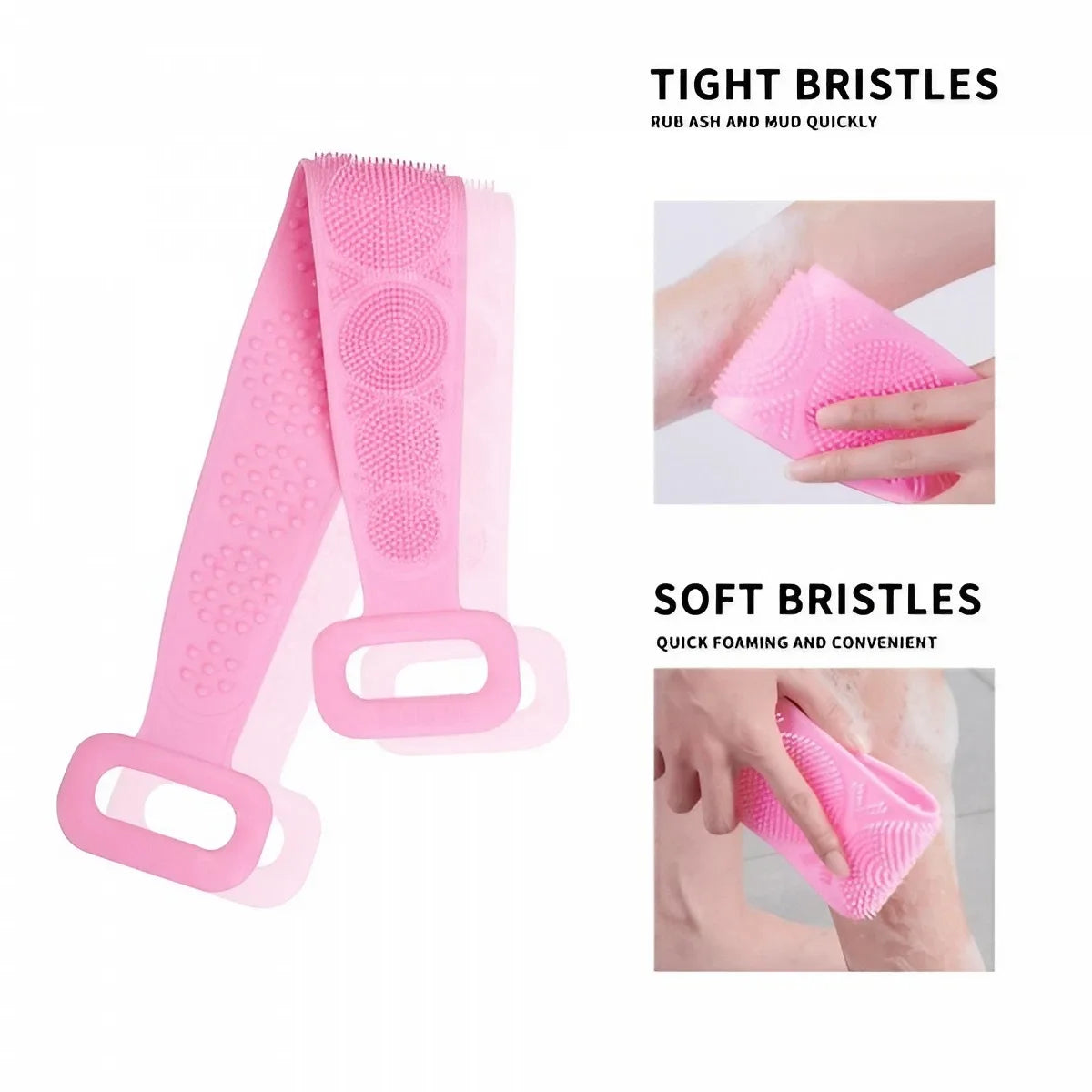 Silicone Bath Towel Massage Bath Brush Long Strip of Back Rubbing Ash Rubbing Bath with Rubbing Bath Towel