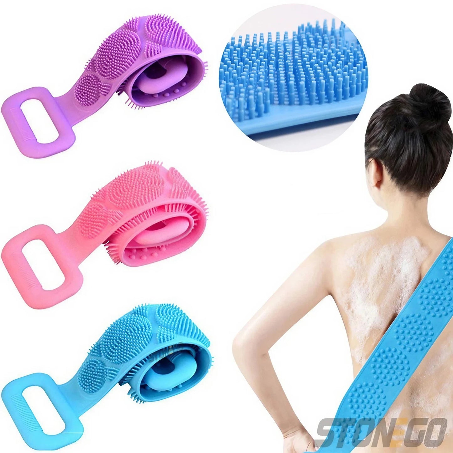 Silicone Bath Towel Massage Bath Brush Long Strip of Back Rubbing Ash Rubbing Bath with Rubbing Bath Towel
