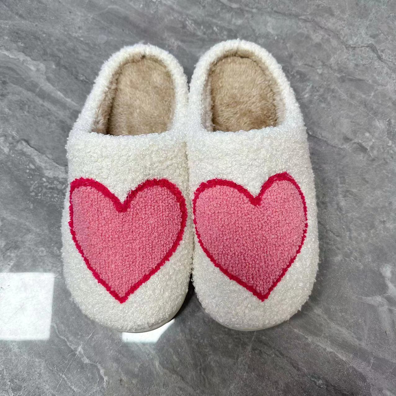 Cotton Plush Slippers, Hearts Mushroom Bedroom Slippers, Home House Cozy Fluffy Slippers, Adorable Slippers for Women, Mushroom Lovers Gifts for Her