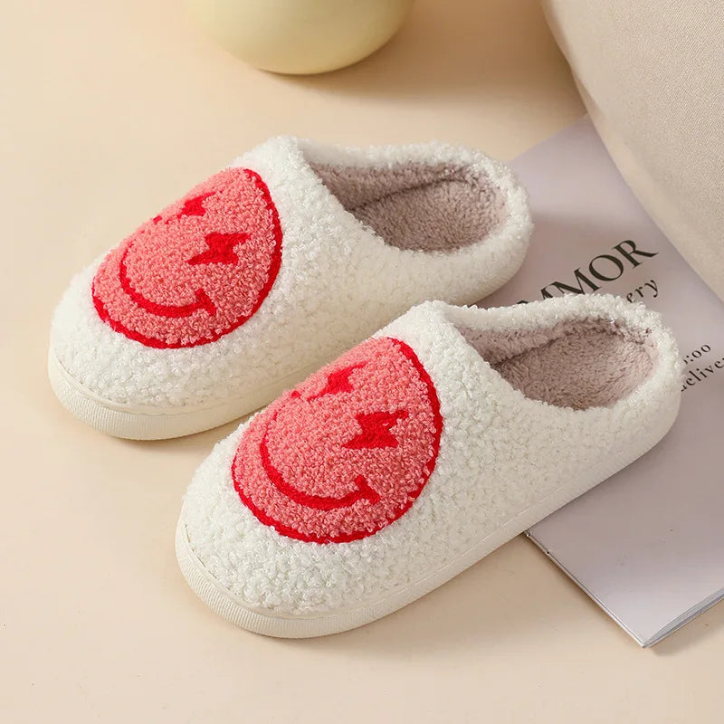 Cotton Plush Slippers, Hearts Mushroom Bedroom Slippers, Home House Cozy Fluffy Slippers, Adorable Slippers for Women, Mushroom Lovers Gifts for Her