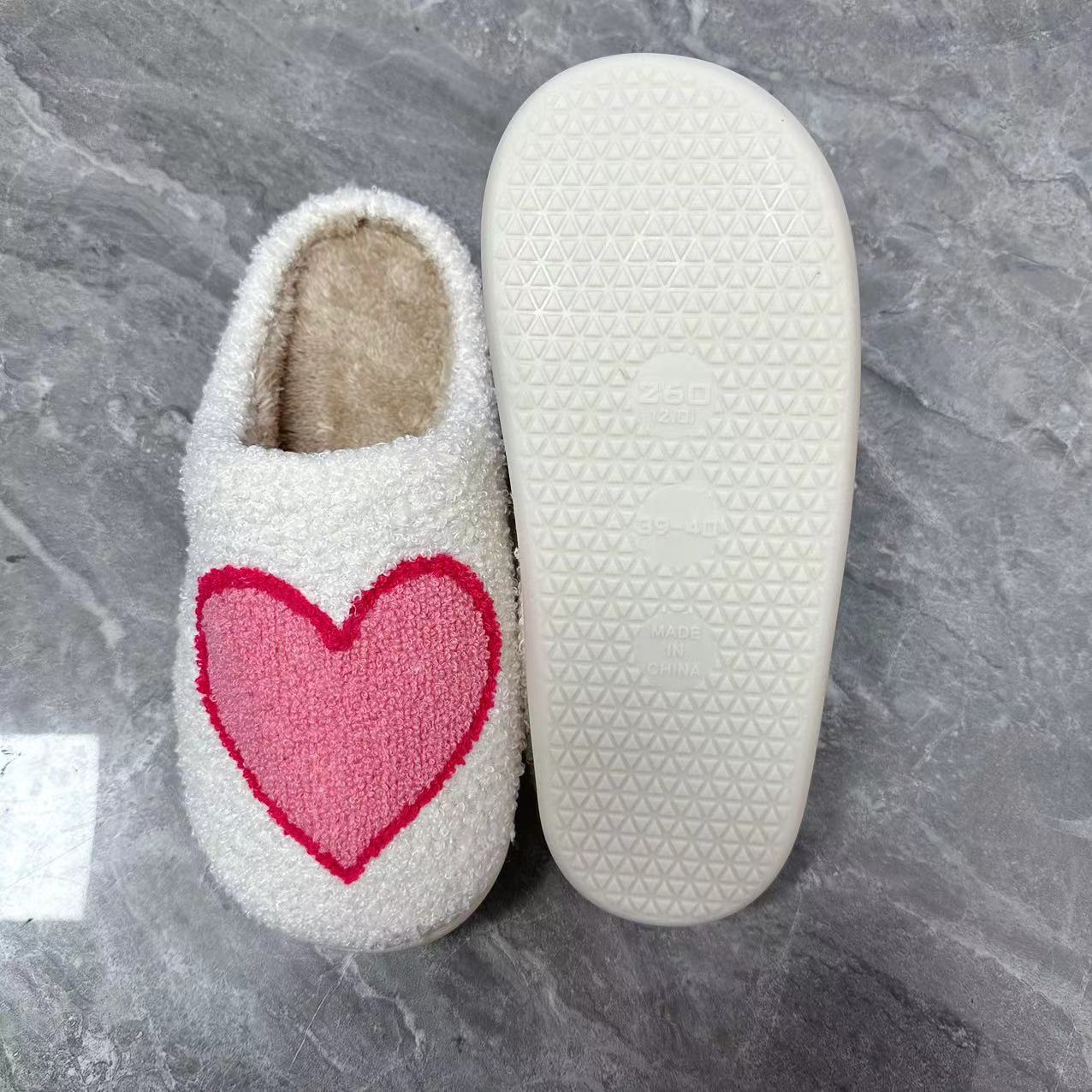 Cotton Plush Slippers, Hearts Mushroom Bedroom Slippers, Home House Cozy Fluffy Slippers, Adorable Slippers for Women, Mushroom Lovers Gifts for Her